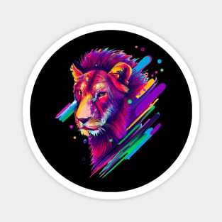 Psychedelic Lion Face Magnet